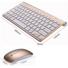 Resim Novahub Mac Tablet Pc İçin Mini Taşınabilir Kablosuz Klavye Fare Seti Ofis Malzemeleri Multimedya Dizüstü Bilgisayar - Siyah Optik 