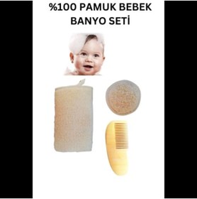 Resim DefneToprak %100 Pamuk Bebek Banyo Seti 