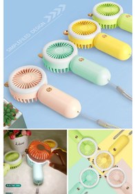 Resim TechnoSmart Mini El Fanı Usb Şarjlı Led Işıklı Taşınabilir Ergonomik Tasarımlı 