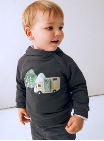Resim Mayoral Erkek Bebek Kapşonlu Sweatshirt Gri 