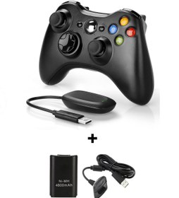 Resim WOTOBE Xbox 360 Pc Uyumlu Kablosuz Analog Oyun Kolu Ve 4800mah Batarya Seti 