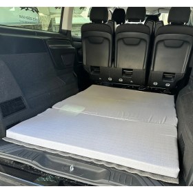 Resim Araç Yatağı Sünger Katlanabilir Oto Yatağı Üniversal 120X180X6 Cm-Tesla ve Birçok Modele Uygun-Gri 