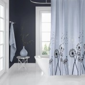 Resim Berlin Shop Jackline 2200 Duş Perdesi Çift Kanat 110X200, Desenli/gri 