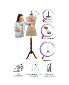 Resim 46 Beden Full Iğne Batabilen Terzi Mankeni Prova Mankeni Vitrin Mankeni Po-01 