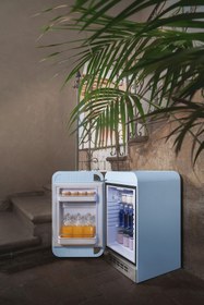 Resim Smeg 50'S Style Retro Pastel Mavi Mini Buzdolabı FAB5LPB5 Sol Kapı 