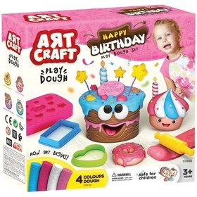 Resim Doğum Günü Oyun Hamur Seti 200 Gr. - Oyun Hamuru Seti - Hamur Setleri - Hamur Kalıpları Renkli 