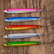 Resim 5 Adet Demir Plaka Crankbait Jigging Kaşık Yem Parlak Deniz Balığı Avı Batırma Yemi, Noel İçin En İyi Seçim, Şükran Günü İçin Mükemmel 