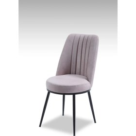 Resim MyMassa Gold Sandalye Nubuk Kumaş Metal Siyah Ayaklı 