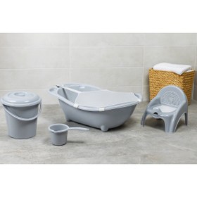 Resim Defne Kitchen 5'li Set Fileli Yenidoğan Küvet, Banyo Seti 
