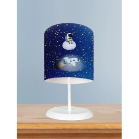 Resim Bebek ve Çocuk Odası Astronot ve Spacex Desenli Abajur 
