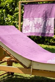 Resim Menderes Home Cotton Collection Bukle Plaj Havlusu Çark Mor 