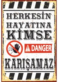 Resim herkesin hayatına kimse karışamaz retro ahşap poster 