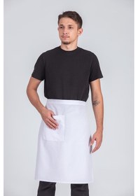 Resim Erkek Belden Bağlamalı Barista Şef Mutfak Önlüğü Beyaz 