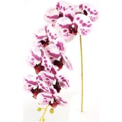 Resim Yapay Çiçek Deposu Yapay Dal Baskılı Orkide Çiçeği 88 Cm Mor Benekli 