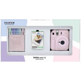 Resim Fujifilm Instax mini 12 Pembe Fotoğraf Makinesi 10'lu Film ve Mandal Bundle Box 