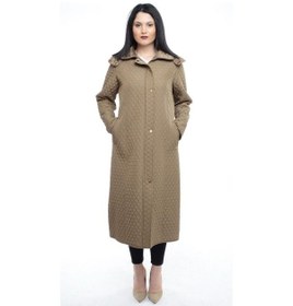 Resim Kadın Kapitone Mont (120 Cm) Vizon Büyük Beden Çok Renkli 