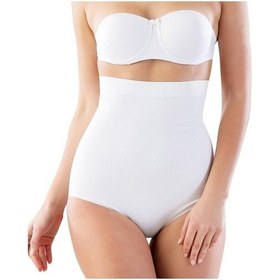Resim Momslab Doğum Sonrası Beyaz 1 Beden Küçük Gösteren Yüksek Bel Toparlayıcı Sıkılaştırıcı Slip Korse Külot Ten 