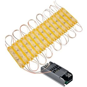 Resim 20 Adet 12 Volt 1.5 Watt 3 Lensli Amber 2835 Smd Led Modül Ip65 Modül 5a Trafo Set Beyaz 