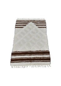 Resim Zehra Abla Halı Yeni El Dokuma Namazlık Seccade Tiftik Yün Siirt Battaniyesi Kilim 5768 