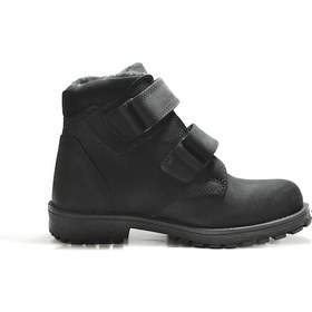 Resim Raker 8050 Hakiki Deri Siyah Cırtlı Ortopedik Erkek Çocuk Bot Siyah 