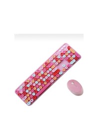 Resim Büro Ev Ofis Bilgisayarı İçin Pembe Stil Klavye Mouse Set Diğer 