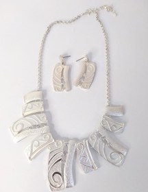 Resim Kolye Küpe Seti Rodyum Kaplama Antialerjik Kararmaz Kolye Takı Aksesuar 14203 