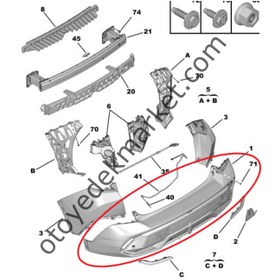 Resim Peugeot 408 (2023-2024) Arka Tampon (Orijinal) 