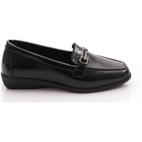 Resim Dgn 3102 Kadin Aksesuarli Loafer Ayakkabi Siyah 