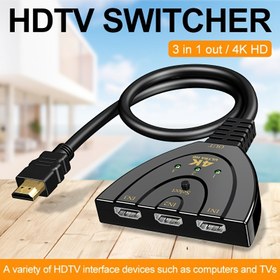 Resim HDTV 3 Yollu Splitter 4K 2K HD TV Anahtarı 3'e 1, 3 Giriş 1 Çıkış, Bilgisayardan Set Üstü Kutuya Monitör Bağlantısı için 4K Yüksek Çözünürlüklü Çevirici, Ekran Paylaşımı,Ev Sinema Sistemi Kurulumu,Şık Tasarım,Kompakt Anahtar,Yüksek kaliteli ayırıcı,Güvenilir Anahtarlama,Sinyal Bölücü,Video Anahtarı,Ev Eğlencesi,Ofis Kurulumu 