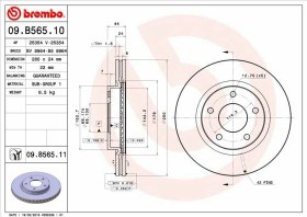 Resim BREMBO 09.B565.11 | Fren Disk Ön Havalı-(280-5)-(Juke 2011 / 1.5 DCI-1.6) | 1 Adet 