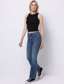 Resim Regular Fit Kadın İndigo Jean Pantolon 