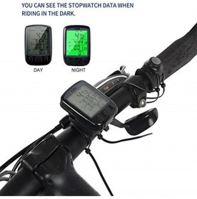 Resim Sunding Bisiklet Hız Göstergesi Su Geçirmez LCD Ekran ile Çok Fonksiyonlu 67g 