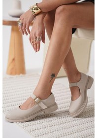 Resim Pabucmarketi Bej Tokalı Kadın Günlük Ayakkabı Çok Renkli 