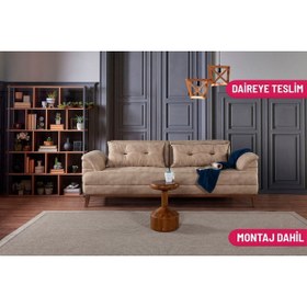 Resim Perla Sofa Madrid Üçlü Yataklı Kanepe Bora Krem 