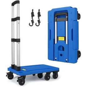 Resim gaman Çok Fonksiyonlu Katlanır El Arabası 300Kg Kapasiteli 7 Tekerli Katlanabilir Yük Taşıma Arabası 