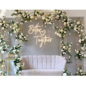 Resim ELİT ORGANİZASYON En Güzel Günde Better Together 85*85 Neon Led Duvar Yazısı 