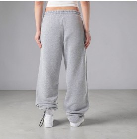 Resim Baggy Eşofman Altı Gri Melanj Unisex Bay/ Gri 