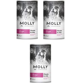 Resim Molly Dana Etli Jöleli Köpek Konservesi 400 G X 3 Adet 