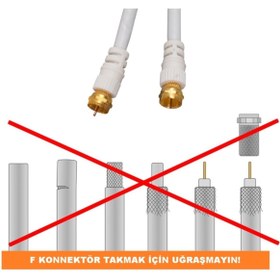Resim Renklipriz Hazır F Konnektörlü Uydu Tv Kablosu 2 Metre 