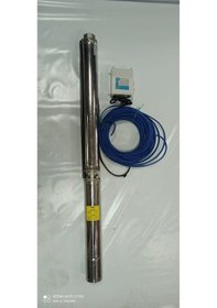 Resim Impo Sk 402/14 Technoplast Başlıklı Derin Kuyu 1 Hp Monofaze Motorlu 20 Mt Kablolu Panolu Dalgıç Pompa 