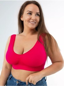 Resim Sınsı Kola Askılı, Kaplı Kısa Sporcu Sütyeni 161654915 Pembe 