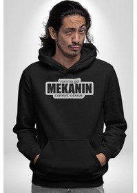 Resim Yanıma Gel Mekanın Cennet Olsun Yazılı Kadın Erkek Siyah Kapüşonlu Sweatshirt Hoodie Siyah 