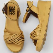 Resim Bueno Shoes Sarı Deri Kadın Dolgu Topuklu Sandalet 01wy8609 