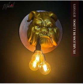 Resim Korkusuz Bulldog Duvar Lambası, Kafa Heykeli, Dekorasyon Lambası Altın 