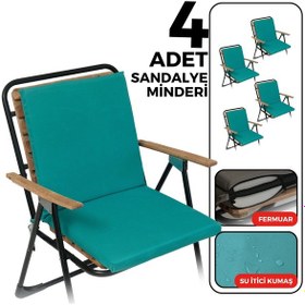 Resim Xpermate 4'lü Arkalıklı Sandalye Minderi Fermuarlı 40x40 Turkuaz 