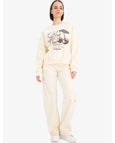 Resim DeFacto Straight Fit Gabardin Pantolon Kargo Cepli Normal Bel Düz Paça D3762AX24AUER98 
