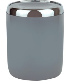 Resim Prima Nova Lima 6 LT Döner Kapaklı Banyo Mutfak Ofis Çöp Kovası - Krom Dekorlu Gri 
