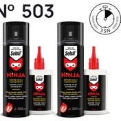 Resim 2x Ninja Süper Hızlı Yapıştırıcı (100ml + 25g) 