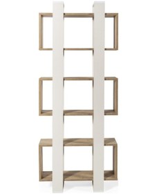 Resim Duo Raf, Kitaplık, Vitrin, Modern, Şık Kumtaşı-safirmeşe Beyaz - Siyah 