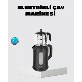 Resim Marsilyan Sinbo Elektrikli Çay Makinesi 1.7 L Su Isıtıcı ve Cam Demlikli Güvenli Kullanım 